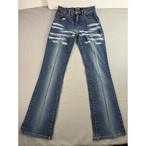 Y2K Rocawear Bootcut Jeans Womens 7 Streetwear Denim Back Logo Graphic